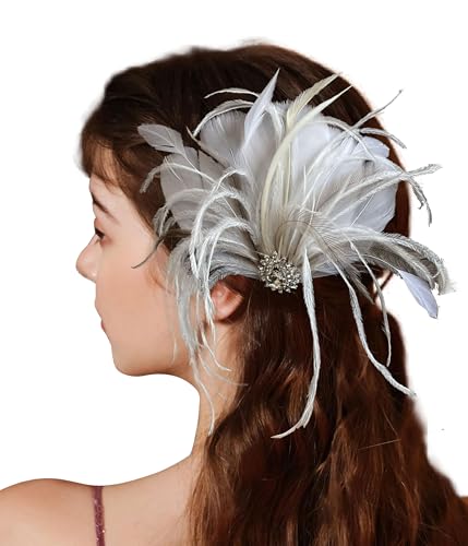 changyexi 1920er Stil Flapper Feder Haarspange mit Kristall Stirnband - Elegantes Abschlussball Party Kopf Accessoire für Frauen und Mädchen von changyexi