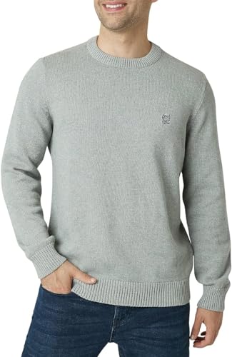 chaps Herren-Pullover mit Rundhalsausschnitt – schwere, klassische Passform, Baumwolle, Pullover für Herren (Größe L-4X Big & Tall), Grau meliert, 4X-Large Big von chaps