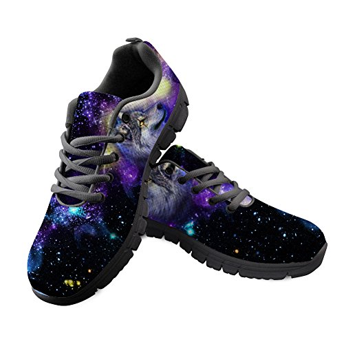 CHAQLIN Galaxy Tiere Wolf Sport Running Schuhe Leichte Mesh Damen Herren Trail Turnschuhe, Wolf 1, 38 EU von chaqlin