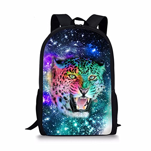 Chaqlin Modischer Galaxie-Tier-Rucksack, Schultasche für Jungen und Mädchen, Buchtasche, Tagesrucksack, leopard (Blau) - S-CC3201C von chaqlin