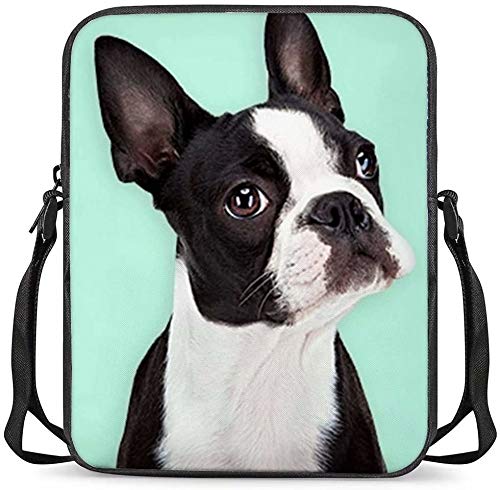 chaqlin Animal Boston Terrier Mini Umhängetaschen Damen Geschenke,Kinder Zurück zur Schule Geschenke,Outdoor Reise Sport Handyhalter Messenger Schulter Totebags von chaqlin