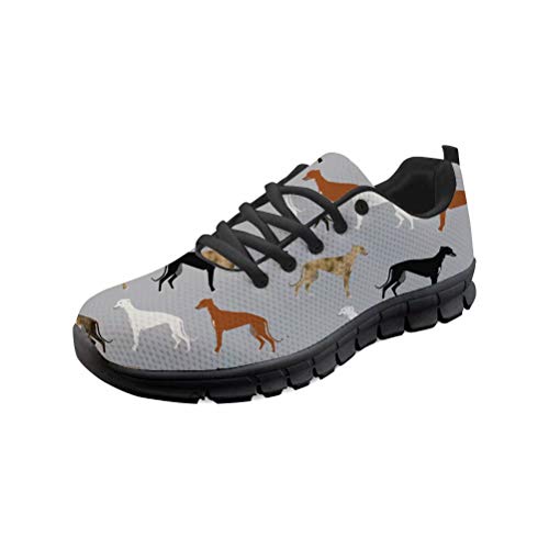 chaqlin Animal Greyhounds Print Damen Schuhe Schuhe Multisport Laufen Walking Gymnastikschuh Sport Herren Sneakers mit Schnürung Road Jogging Fitness Sportschuhe Größe UK7 = Eu39 von chaqlin