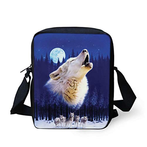 chaqlin Animal Wolf Umhängetaschen Für Frauen Casual Mini Handtaschen Umhängetasche Für Mädchen Flap Kleine Umhängetaschen von chaqlin