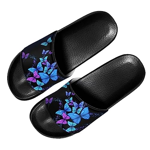 chaqlin Aquarell Schmetterling Hausschuhe für Damen lässig Garten Wanderschuhe rutschfeste Duschsandalen Slip-on Home House Slipper 39 EU von chaqlin