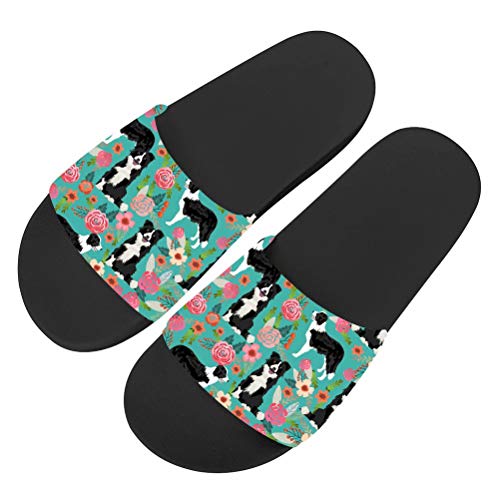 chaqlin Border-Collie-Muster Herren Damen niedlichen Pantoffel Sommerurlaub Strand Wanderschuhe rutschfeste Duschsandalen Badeschuhe 40 EU von chaqlin