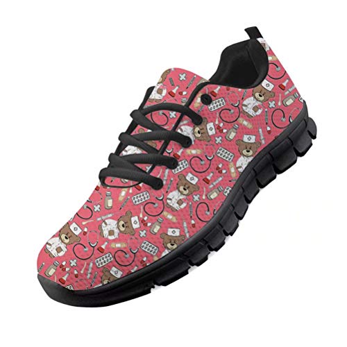 chaqlin Boys Girls Best Gifts Running Shoes Cute Bear Doctor Print Nurse Sneakers Lightweight for Women Men EU39 von chaqlin