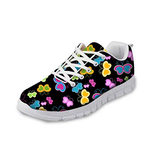 chaqlin Butterfly Sneaker Mädchen Erwachsene Mode Laufen Wanderschuhe Leichte Schnürschuhe Athletic Fitness Trainer Größe 42 von chaqlin