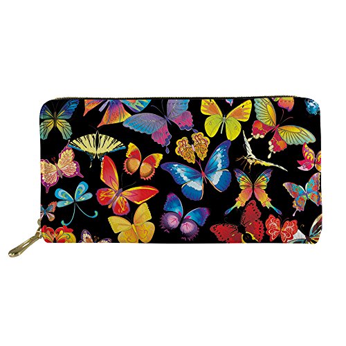 chaqlin Damen Geldbörse Elegant Clutch Schmetterling Geldbörse Lang Geldbörse Leder Geldbörse, Schmetterling-4 (Schmetterling-4), One_size von chaqlin