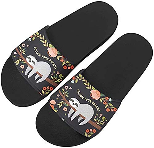 chaqlin Faultier Baby Schuhe Kawai Bärenmuster Wohnungen Slipper rutschfeste Duschsandalen für Frauen Damen Slip-On Travel Strandschuhe 40 EU von chaqlin