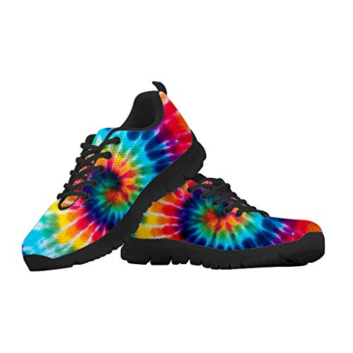 chaqlin Damen Herren Laufschuhe 3D Rainbow Tie Dye Design Unisex Adult Athletic Walking Schuhe Tennis Workout Trainer 38 EU von chaqlin