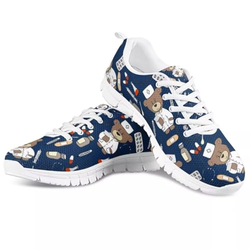 chaqlin Damen Herren Laufschuhe niedliche Bär Krankenschwester Druck Schuhe Leichte Freizeitwalkingschuhe Nurse Sneaker für Damen Sportschuhe Tennisschuhe,Größe 39 EU chaqlin Damen Herren Laufschuhe niedliche Bär Krankenschwester Druck Schuhe Leichte Freizeitwalkingschuhe Nurse Sneaker für Damen Sportschuhe Tennisschuhe,Größe 39 EU von chaqlin