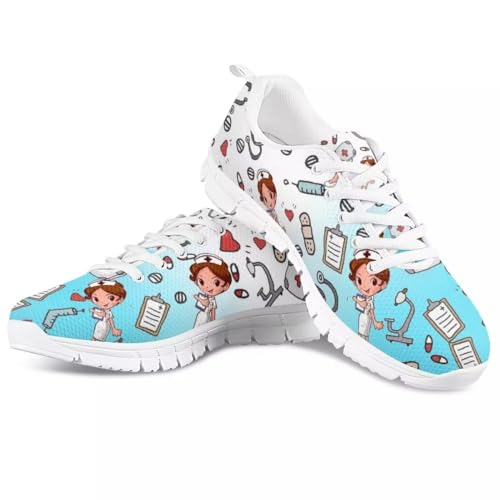chaqlin Damen Herren Laufschuhe niedliche Krankenschwester Sneakers Leichter Turnschuhe Walking Schuhe Krankenschwester Schuhe Outdoor Sportschuhe Nurse Sneaker,Größe 39 EU von chaqlin