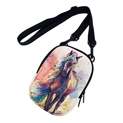 chaqlin Damen Herren Mini Geldbörse Crossbody Tasche Schulter Handtaschen Crossbody Handytaschen mit Tasche, Kunsttier Pferd, Einheitsgröße von chaqlin