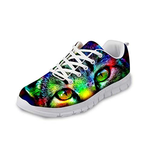 chaqlin Damen Herren Schuhe Cool Animal Cat Pattern Sneakers Leichte Schnürschuhe für Teenager Boy Sport Trainer Größe 42 von chaqlin