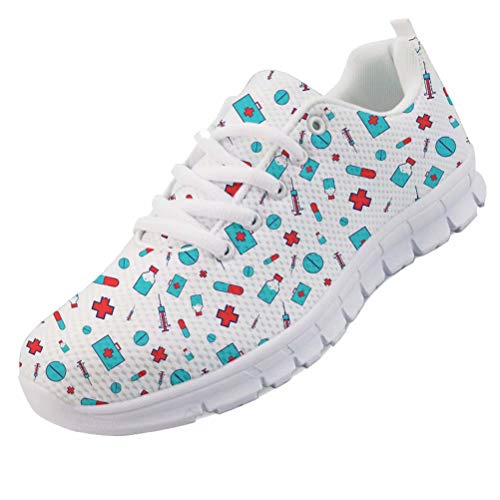 chaqlin Damen Laufschuhe Cartoon Cute Krankenschwester Neakers Breathable Trainer Working Loafers EU39 von chaqlin
