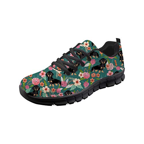 chaqlin Damen Sneaker Lightweight Animal Dog Pattern Mode Schuhe Jungen Mädchen Schule Sport Wohnungen Trainer Größe UK14 = Eu48 mit Cute Animal Dog Pattern von chaqlin