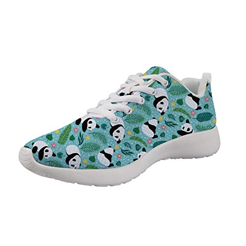 chaqlin Damen Turnschuhe Straßenlaufschuhe Tiermuster Casual Walking Comfort Schuh Fitness Low Top Sneakers, - panda - Größe: 38 EU von chaqlin