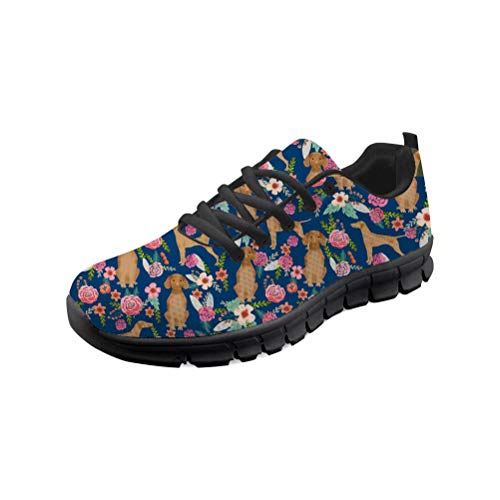 chaqlin Frauen Männer Laufschuhe Sneakers Mesh Walking Jogging Schuhe Tier Vizsla Hunde Muster Sneakers Lace Up Lässige Mode Wohnungen Arbeiten Müßiggänger Für Damen Mädchen Größe UK12 = Eur46 von chaqlin