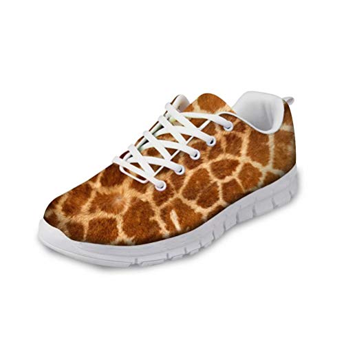 chaqlin Frauen Männer Schuhe Wohnungen Mode Damen Sneaker mit Giraffe Haut Muster Laufschuhe Leichte Casual Jungen Mädchen Sport Trainer Größe UK14 = Eur48 von chaqlin