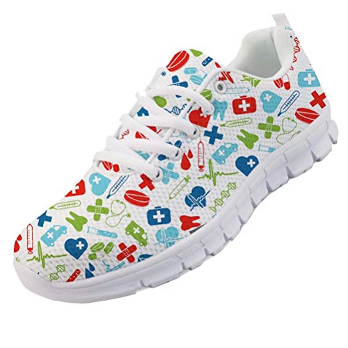 chaqlin Frauen Mode Laufschuhe Nette Medizinische Muster Pflege Turnschuhe für Damen Mädchen Casual Sport Gym Trainer Größe EU41 von chaqlin