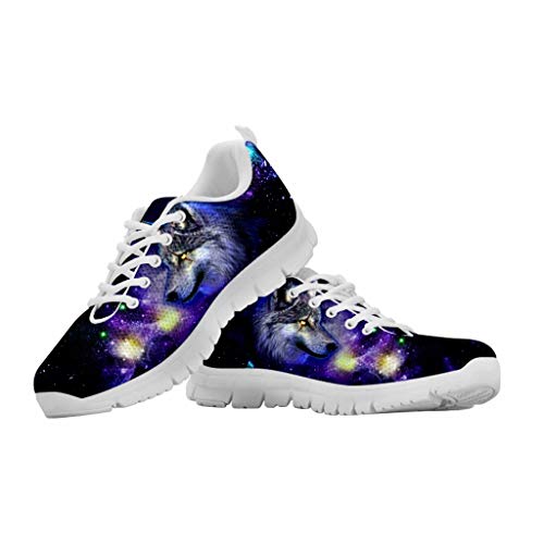 chaqlin Galaxy Wolf Canvas Schuhe für Damen Männer Causal Low Top Walking Jogging Schuhe Leichte Sportlaufschuhe Größe 43 EU von chaqlin