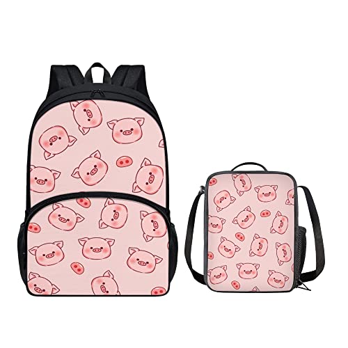 chaqlin Kinder-Rucksack-Set, Jungen und Mädchen, Schultasche, großes Büchertaschen-Set mit isolierter Lunchbox, 2-teiliges Set, Galaxy Night Pink, Einheitsgröße, Schulranzen-Set von chaqlin