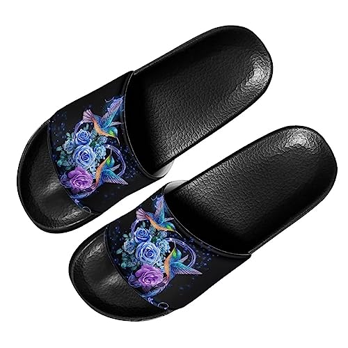 chaqlin Kolibri Rose Hausschuhe für Damen lässig Garten Wanderschuhe rutschfeste Duschsandalen Slip-on Home House Slipper 39 EU von chaqlin