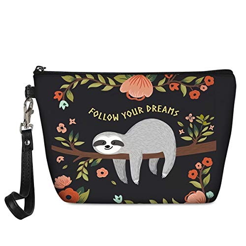 chaqlin Kosmetiktasche für unterwegs, „Follow your Dream“-Faultier-Motiv, klein, wasserdicht, Make-up-Tasche, Reise-Organizer, Handtasche, Kulturbeutel, Aufbewahrungstasche, Geldbörse chaqlin Kosmetiktasche für unterwegs, „Follow your Dream“-Faultier-Motiv, klein, wasserdicht, Make-up-Tasche, Reise-Organizer, Handtasche, Kulturbeutel, Aufbewahrungstasche, Geldbörse von chaqlin
