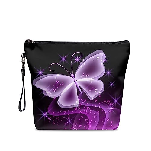 chaqlin Kosmetiktaschen für Frauen und Mädchen, niedliche Make-up-Taschen, Beauty-Aufbewahrungstaschen, Reißverschluss-Tasche, wasserdicht, Reise-Kulturartikel-Organizer, Galaxy Butterfly, Einheitsgröße, Kulturbeutel von chaqlin