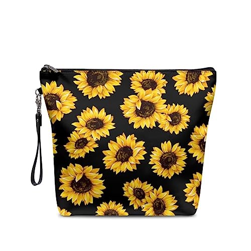 chaqlin Kosmetiktaschen für Frauen und Mädchen, niedliche Make-up-Taschen, Beauty-Aufbewahrungstaschen, Reißverschluss-Tasche, wasserdicht, Reise-Kulturartikel-Organizer, sonnenblume, Einheitsgröße, Kulturbeutel von chaqlin