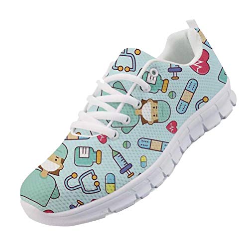 chaqlin Krankenschwester Arzt Trainer Laufschuhe für Frauen Damen Kausal Arbeits Wohnungen Schuhe leichte Outdoor-Jogging-Trainer Größe EU44 von chaqlin
