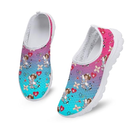 chaqlin Krankenschwester Laufschuhe für Frauen Casual Sport Gym Trainer Nette Krankenschwester Sneaker Damen Slip-on Walking Schuhe Outdoor Tennisschuhe,38 EU von chaqlin