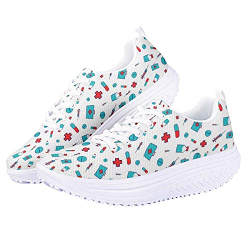 chaqlin Krankenschwester Sneaker Damen Schuhe Outdoor Walking Turnschuhe Sport Laufschuhe Plattform Toning Schuhe 41 EU von chaqlin