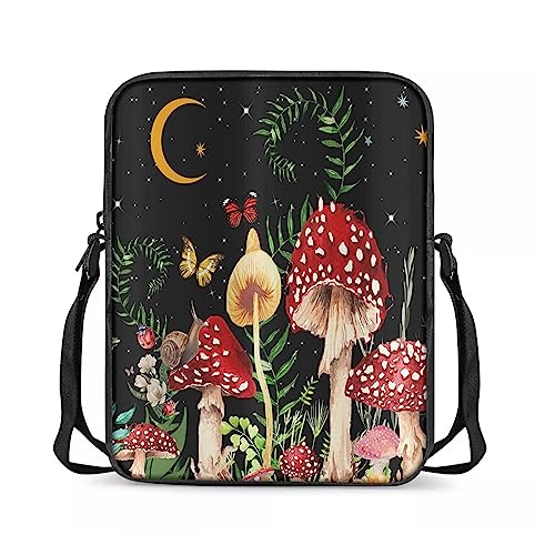 chaqlin Kuriertaschen für Jungen und Mädchen, Mini-Umhängetaschen, Kinder, Schulterhandtaschen, Ein Pilz-Schmetterling, Einheitsgröße, Kuriertasche von chaqlin