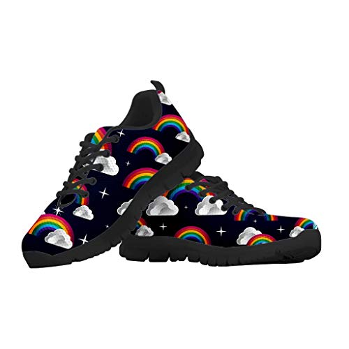 chaqlin Laufschuhe für Damen und Herren, lässig, Sport, Fitness, Netzstoff, Turnschuhe, leicht, zum Joggen und Wandern, - Regenbogen 1 - Größe: 44.5 EU von chaqlin