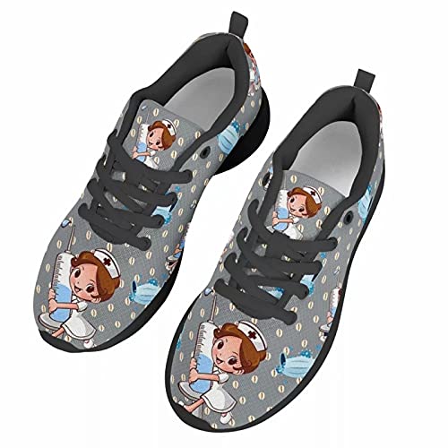 chaqlin Medizinische Krankenschwester Laufschuhe für Damen Herren, graue Turnschuhe Leichte Outdoor Running Running Waking Schuhe, Größe 39 EU von chaqlin