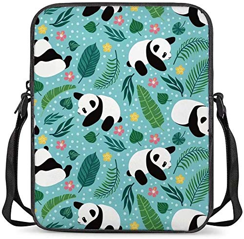 chaqlin Nette Panda Party Mini Umhängetaschen für Jungen Mädchen Zurück zur Schule Sling Messenger Schulter Handtaschen Outdoor Sport Reise Strand Handyhalter von chaqlin