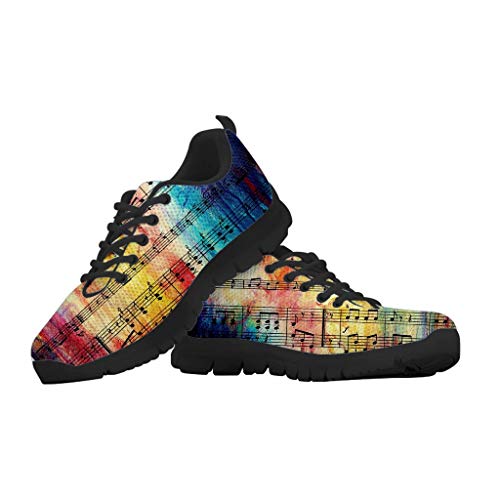 chaqlin Neuheit Musik Stil Print Laufschuhe Casual Sport Gym Mesh Sneakers Athletic Walking Tennis Workout Trainer für Damen Herren 40 EU von chaqlin