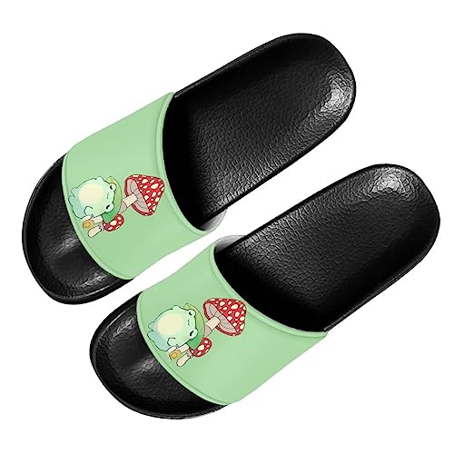 chaqlin Niedliche Pilzfrösche Pantoffel für Damen lässig Garten Wanderschuhe rutschfeste Duschsandalen Slip-on Home House Slipper 39 EU von chaqlin