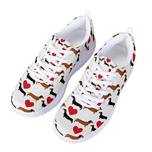 chaqlin Platform Toning Schuhe Damen Tennis Sneakersdamen Schuhe Cute Dachshund Pattern Wedges Dicke Sohle zum Laufen Laufen Jogging Sneaker für Damen Mädchen Schuhe 42 EU von chaqlin