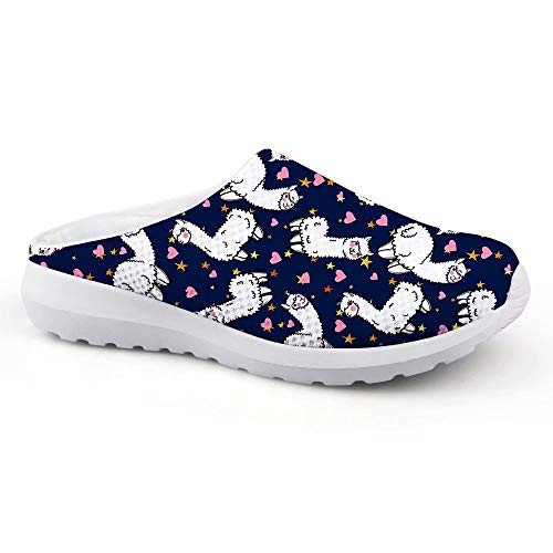 chaqlin Slipper Casual Walking Garden Clogs Damen Herren Sommer Strand Sandalen Schnell Trocknend Mesh Wasser Schuhe, - Alpaka und Herz - Größe: 36 EU von chaqlin