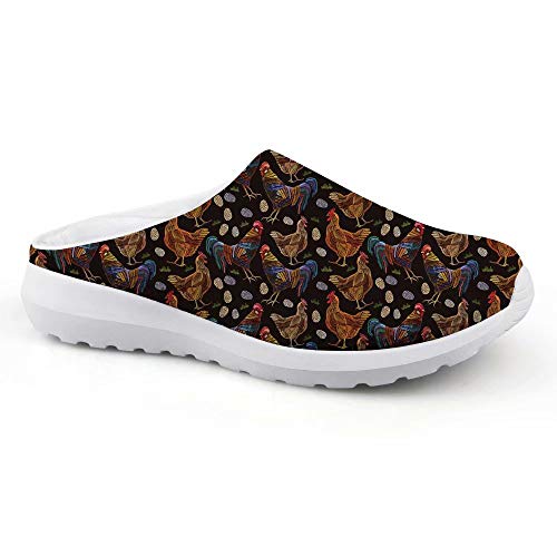 chaqlin Slipper Casual Walking Garden Clogs Damen Herren Sommer Strand Sandalen Schnell Trocknend Mesh Wasser Schuhe, - Böhmisches Huhn - Größe: 40 EU von chaqlin