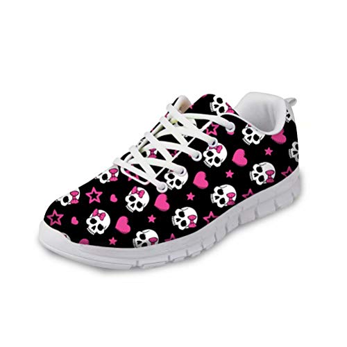 chaqlin Sneaker für Frauen Männer Skull Sneakers Jungen Mädchen Schule Sport Gym Trainer Leichte Größe 44 von chaqlin