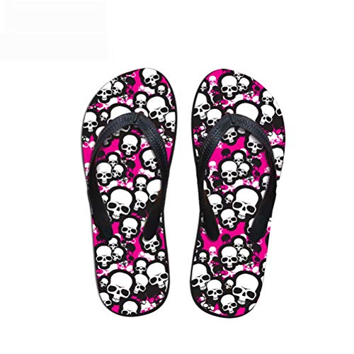 chaqlin Strandsandalen Unisex Erwachsene Home Dusche Slipper Casual Walking Loafers Frauen Flip Flop, - Skull Pink - Größe: 40 EU von chaqlin