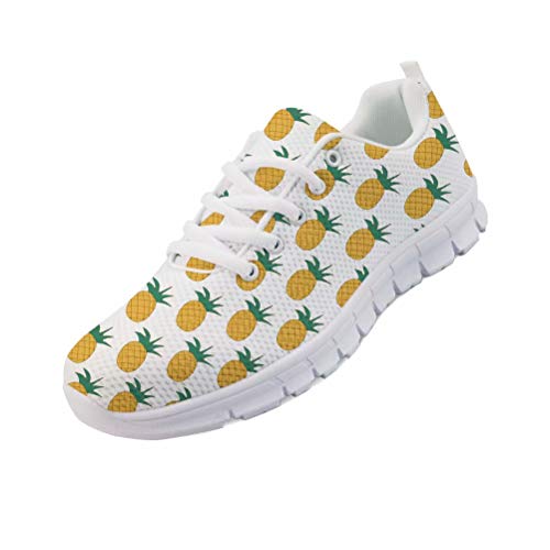 chaqlin Trainer Frauen Mens Trail Running Schuhe Leichte Lace Up Fashion Sport Athletic Sneakers für Gym Walking mit Ananas Muster Größe UK14 = Eur48 (Ananas-2) von chaqlin