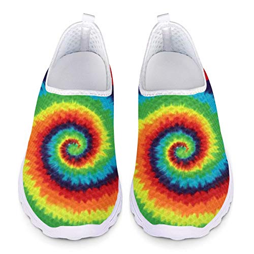 chaqlin Turnschuhe zum Reinschlüpfen, Netz-Sneakers, Tennis-Workout-Schuhe für Damen und Herren, leichte Laufschuhe, - Regenbogenfarben. - Größe: 39 EU von chaqlin