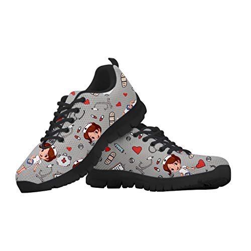 chaqlin Unisex Adult Laufschuhe für Outdoor Sport Gym Athletic Walking Schuhe Tennis Workout Trainer mit niedlichen Damen Nurse Print Sicherheitsschuhe 40 EU von chaqlin