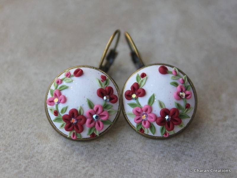 Wunderschöne Polymer Clay Statement Ohrringe in Pinktönen Und Schimmerndem Weiß Wunderschöne Polymer Clay Statement Ohrringe in Pinktönen Und Schimmerndem Weiß von charancreations