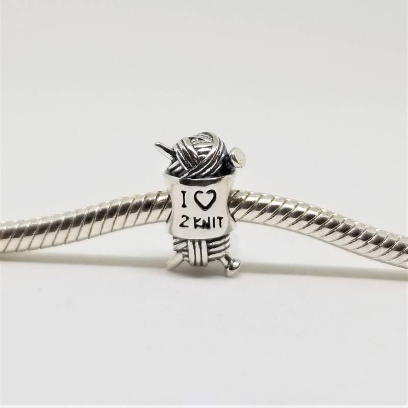 sterling Silber I Love To Knit Anhänger Für Armbänder von charmco