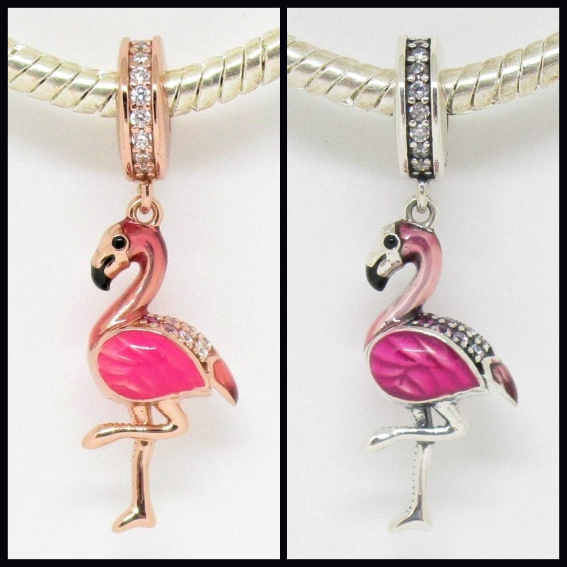 sterling Silber Oder Rose Gold Flamingo Anhänger Für Armbänder sterling Silber Oder Rose Gold Flamingo Anhänger Für Armbänder von charmco